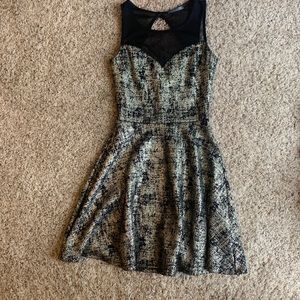 Metallic Gold dress with mesh top